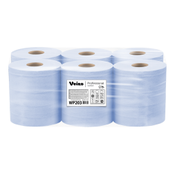 WP203 Протирочный материал в рулонах с центральной вытяжкой Veiro Comfort двухслойный синий (6 рул х 175 м)